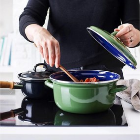 ΚΑΤΣΑΡΌΛΕΣ BK, DUTCH DUTCH OVEN WITH LID 22CM GREEN, ENAMELED