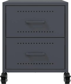 vidaXL Κομοδίνα 2 τεμ. Ανθρακί 36x39x43,5 εκ. από Χάλυβα