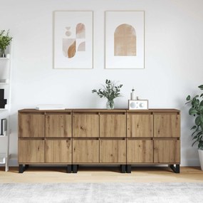 vidaXL Πλαϊνό γραφείο 3 pcs Artisan Oak 60 x 35 x 70 cm