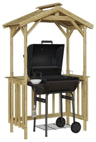 vidaXL Στέγαστρο μπάρμπεκιου Καφέ 133.5 x 63 x 200 εκ.