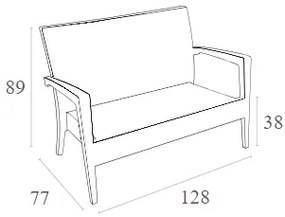 MIAMI WHITE ΚΑΝΑΠΕΣ 128Χ77Χ89ΕΚ. ΠΟΛ/ΝΙΟΥ