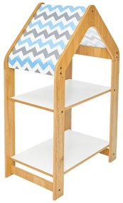 Ραφιέρα Montessori Zoilen φυσικό-λευκό-μπλε mdf 50x30x80εκ 50x30x80 εκ.