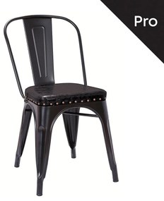 Καρέκλα RELIX Στοιβαζόμενη Μαύρο Μέταλλο/PVC 45x51x82cm