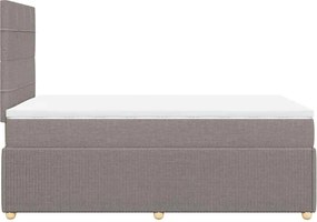 vidaXL Κρεβάτι Boxspring με Στρώμα Taupe 120x190 εκ. Υφασμάτινο