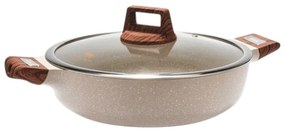 Ρηχή κατσαρόλα αντικολλητική με καπάκι - 5.5L - CA005-BS32-Beige - DSP - 563806-563806