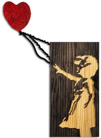 Διακοσμητικό Τοίχου Banksy Με Βρύο 899SKL2662 60x83cm Brown-Red Wallity Μέταλλο,Ξύλο