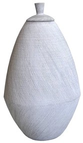 Διακοσμητικό Δοχείο Με Καπάκι Πορσελάνης Λευκό-Γκρι ESPIEL 19,5x35εκ. NFU409