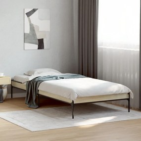 vidaXL Πλαίσιο Κρεβατιού Sonoma Δρυς 75 x 190 εκ. Επεξ. Ξύλο &amp; Μέταλλο