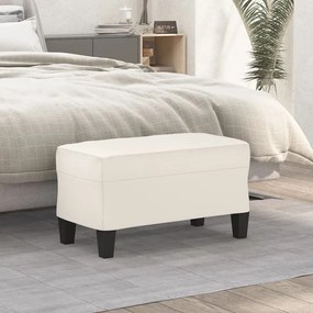 vidaXL Πάγκος Κρεμ 70x35x41 εκ. από Συνθετικό Δέρμα