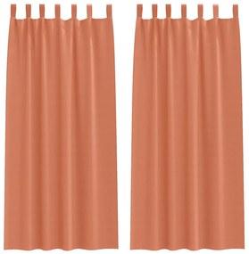 vidaXL Κουρτίνες με κουρτίνες 2 pcs Τερακότα 225x140εκ. Πολυεστέρας