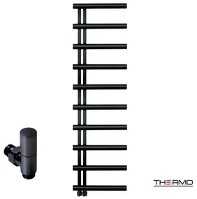 Thermo ACCENT Θερμαινόμενη πετσετοκρεμάστρα από ανοξείδωτο χάλυβα με υδραυλική λειτουργία 176x50cm Silk Black
