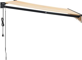 vidaXL Τέντα Πτυσσόμενη Αυτόματη Κίτρινη και Λευκή 3,5 x 2,5 μ.