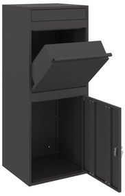 vidaXL Θυρίδα Πακέτων Μαύρο 41 x 38 x 103 εκ Ατσάλι