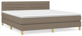 Κρεβάτι Boxspring με Στρώμα Taupe 180x200 εκ. Υφασμάτινο - Μπεζ-Γκρι