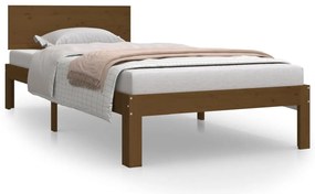 vidaXL Πλαίσιο Κρεβατιού Καφέ Μελί 90 x 200 εκ. από Μασίφ Ξύλο Πεύκου