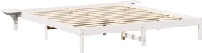 vidaXL Σκελετός Κρεβατιού Λευκό 200 x 200 cm Στερεά ξυλεία πεύκου