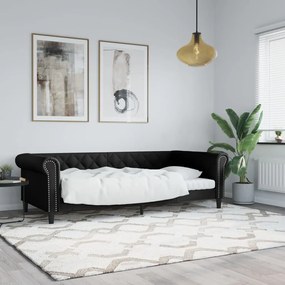Καναπές Κρεβάτι Μαύρο 80 x 200 εκ. από Συνθετικό Δέρμα