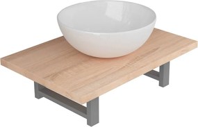 vidaXL Σετ Επίπλων Μπάνιου 2 Τεμαχίων Χρώμα Δρυός Κεραμικό