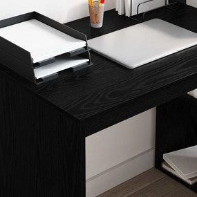 vidaXL Γραφείο Μαύρη Οξυά 108 x 55 x 103.5 εκ. Επεξεργασμένο ξύλο