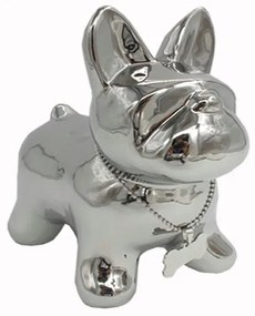 Διακοσμητικό Σκυλάκι Κεραμικό Ασημί Art Et Lumiere 18x11x20εκ. 20504