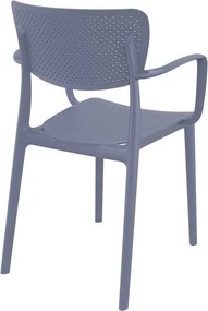 Πολυθρόνα Πολυπροπυλενίου Loft Dark Grey 54X53X82εκ.