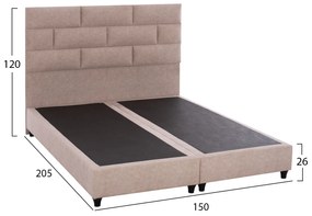 ΚΡΕΒΑΤΙ SOLEDAD ΜΠΕΖ HM644.22  ΓΙΑ ΣΤΡΩΜΑ 150x200 εκ.