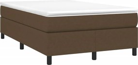 vidaXL Κρεβάτι Boxspring με Στρώμα Σκούρο Καφέ 120x190 εκ Υφασμάτινο