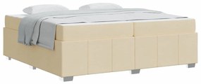 vidaXL Σκελετός Κρεβατιού Κρεμ 200 x 200 cm ύφασμα