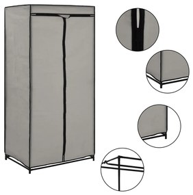 vidaXL Ντουλάπες 2 τεμ. Γκρι 75 x 50 x 160 εκ.