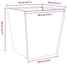 Ζαρντινιέρα Λευκή 40 x 40 x 40 εκ. από Ατσάλι - Λευκό