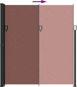 vidaXL Σκίαστρο Πλαϊνό Συρόμενο Καφέ 220 x 600 εκ.