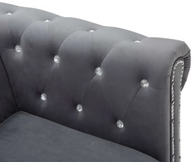 vidaXL Καναπές Τριθέσιος Chesterfield Γκρι 199 x 75 x 72 εκ. Βελούδο