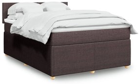 ΚΡΕΒΑΤΙ BOXSPRING ΜΕ ΣΤΡΩΜΑ ΣΚΟΥΡΟ ΚΑΦΕ 140X200 ΕΚ ΥΦΑΣΜΑΤΙΝΟ 3287475