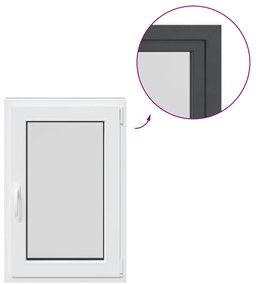 vidaXL Παράθυρο Υπογείου "RISOR" 60x80 εκ. Ανακλινόμενο & Περιστρεφόμενο DIN Αριστερό Ανθρακί