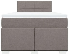 vidaXL Κρεβάτι Boxspring με Στρώμα Taupe 120x190 εκ. Υφασμάτινο