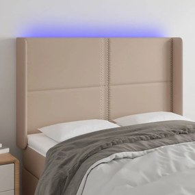 Κεφαλάρι Κρεβατιού LED Καπουτσίνο 147x16x118/128 εκ - Καφέ