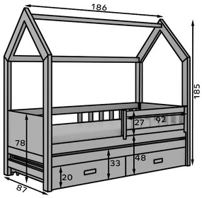 Παιδικό κρεβάτι Poppy-Kafe-80 x 180