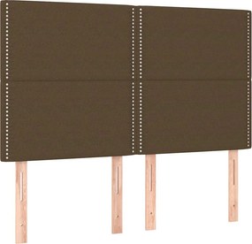 vidaXL Κρεβάτι Boxspring με Στρώμα Σκούρο Καφέ 140x200 εκ Υφασμάτινο