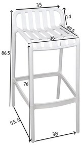 Σκαμπό μπαρ Zoi pp σε ανθρακί απόχρωση 36x56x87 εκ. 36x56x87 εκ.