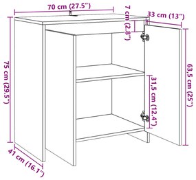 Μπουφές Artisan Δρυς 70x41x75 εκ. από Επεξεργασμένο Ξύλο - Καφέ