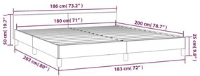 Πλαίσιο Κρεβατιού με Κεφαλάρι Κρεμ 180x200 εκ. Υφασμάτινο - Κρεμ