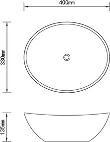 vidaXL Νιπτήρας Πολυτελής Οβάλ Κρεμ Ματ 40 x 33 εκ. Κεραμικός