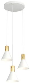 Κρεμαστό Φωτιστικό Οροφής 3xE27 Φ30cm Rosa Emibig -1389/3PREM-Λευκό-Χρυσό 1389/3PREM