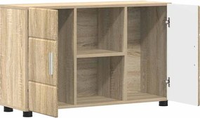 vidaXL Πλαϊνό γραφείο με ράφι Δρύς Sonoma 88,5 x 30,5 x 55,5 εκ