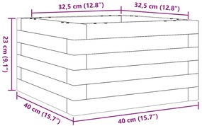 Ζαρντινιέρα Καφέ Κεριού 40x40x23 εκ. από Μασίφ Ξύλο Πεύκου - Καφέ