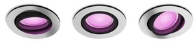 Έξυπνο Χωνευτό Σποτ Led 3xGU10 5,7W Φ9cm RGBW Hue Σετ Centura Philips Hue-929003045301-Inox 929003045301