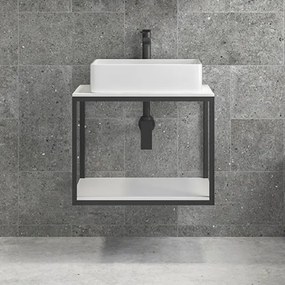 Furnibath S12 61 White - Βάση Επιτραπέζιου Επιπλου με Ραφι 61x46