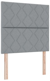 vidaXL Box Spring Bed with Mattress Light Grey 100x200 εκ. Ύφασμα