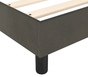 Κρεβάτι Boxspring με Στρώμα Σκούρο Γκρι 200x200 εκ. Βελούδινο - Γκρι