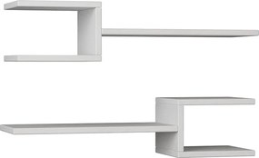 Ραφιέρα τοίχου Fork Megapap 2 τεμαχίων χρώμα λευκό 75x19,5x18εκ.